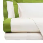 Satin Sheet Set für Doppelbett mit farbigen Kanten - Hyazinthe Viadurini