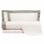 Satin Sheet Set für Doppelbett mit farbigen Kanten - Hyazinthe Viadurini