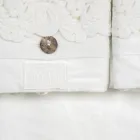 Doppelbettlaken-Set aus hellem Leinen und Armonia-Spitze, 2 Farben – Dettox Viadurini