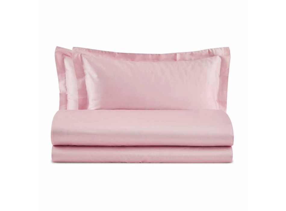 Elegantes Doppelbett aus farbigem Baumwollsatin - Violett Viadurini