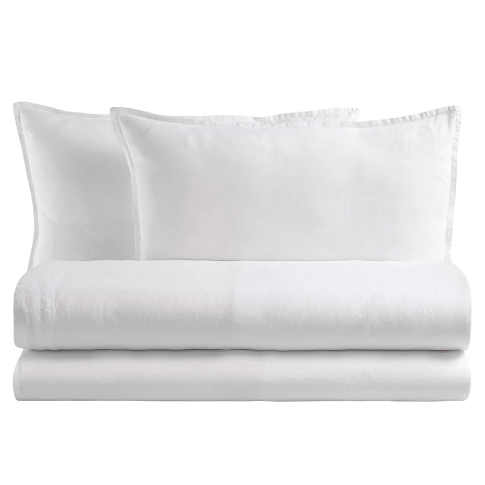 Komplettes Doppelbett aus reiner, im Stück gefärbter und schattierter Baumwolle - Delicacy Viadurini