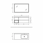 Zusammensetzung 2 Hängende Badezimmermöbel in Platin lackiertem Mdf, Luxus - Renga Viadurini