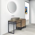 Zusammensetzung 3 Badezimmermöbel aus Metall und Ecolegno Luxury Oak - Cizco