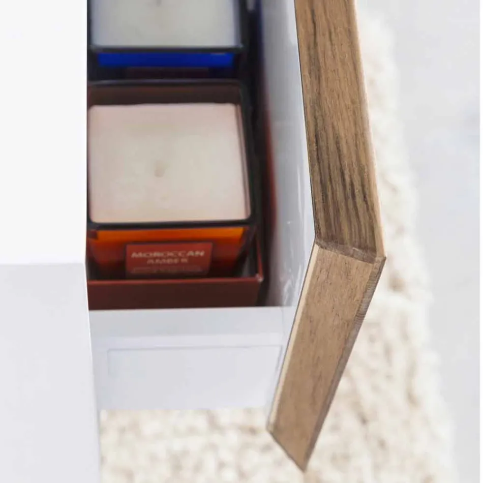 Composition 3 Badezimmermöbel aus Teakholz und Hi Macs® - Talk Viadurini