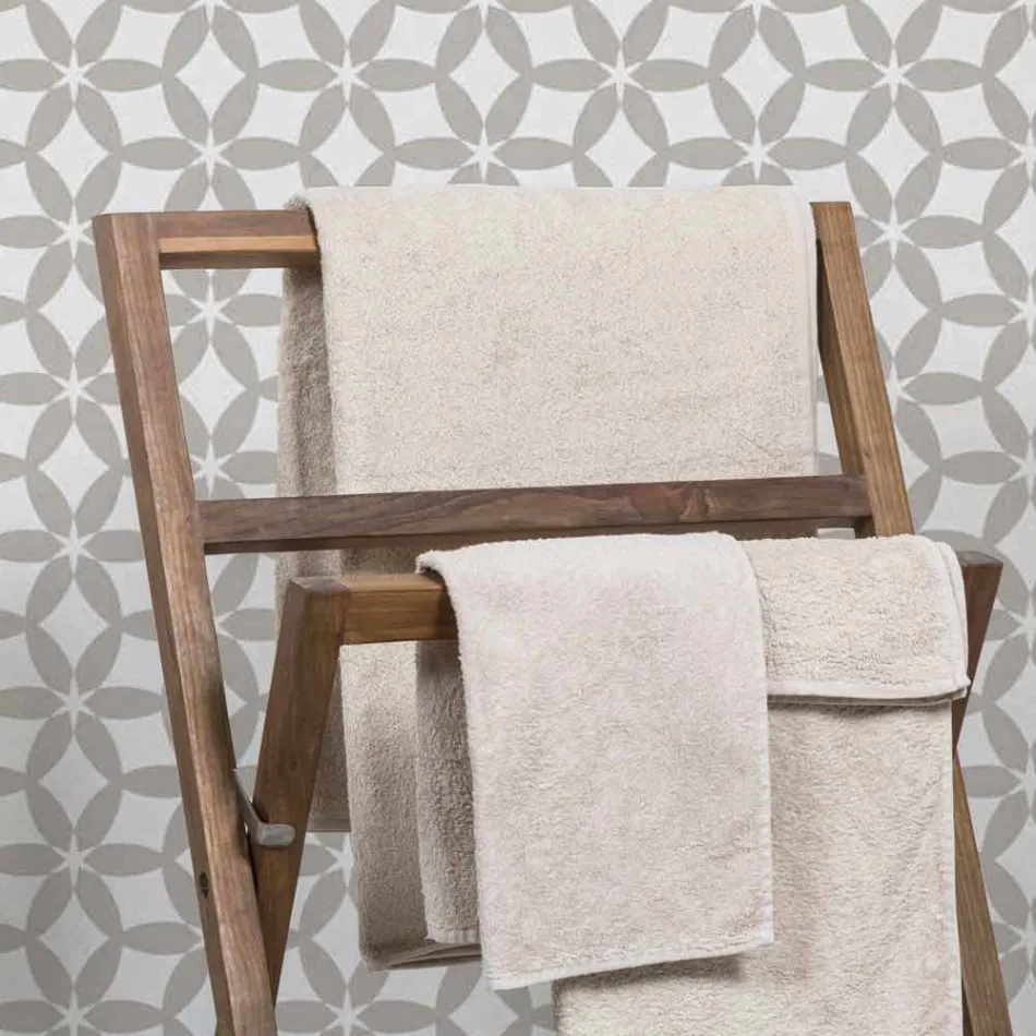 Composition 3 Badezimmermöbel aus Teakholz und Hi Macs® - Talk Viadurini