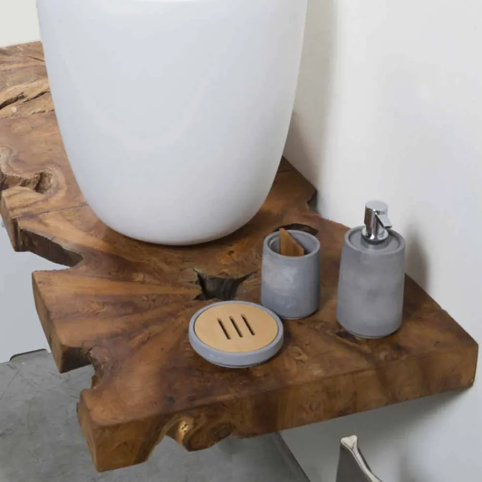 Composition 3 Hängende Badezimmermöbel mit Waschbecken aus weißem Harz - Dazzle Viadurini