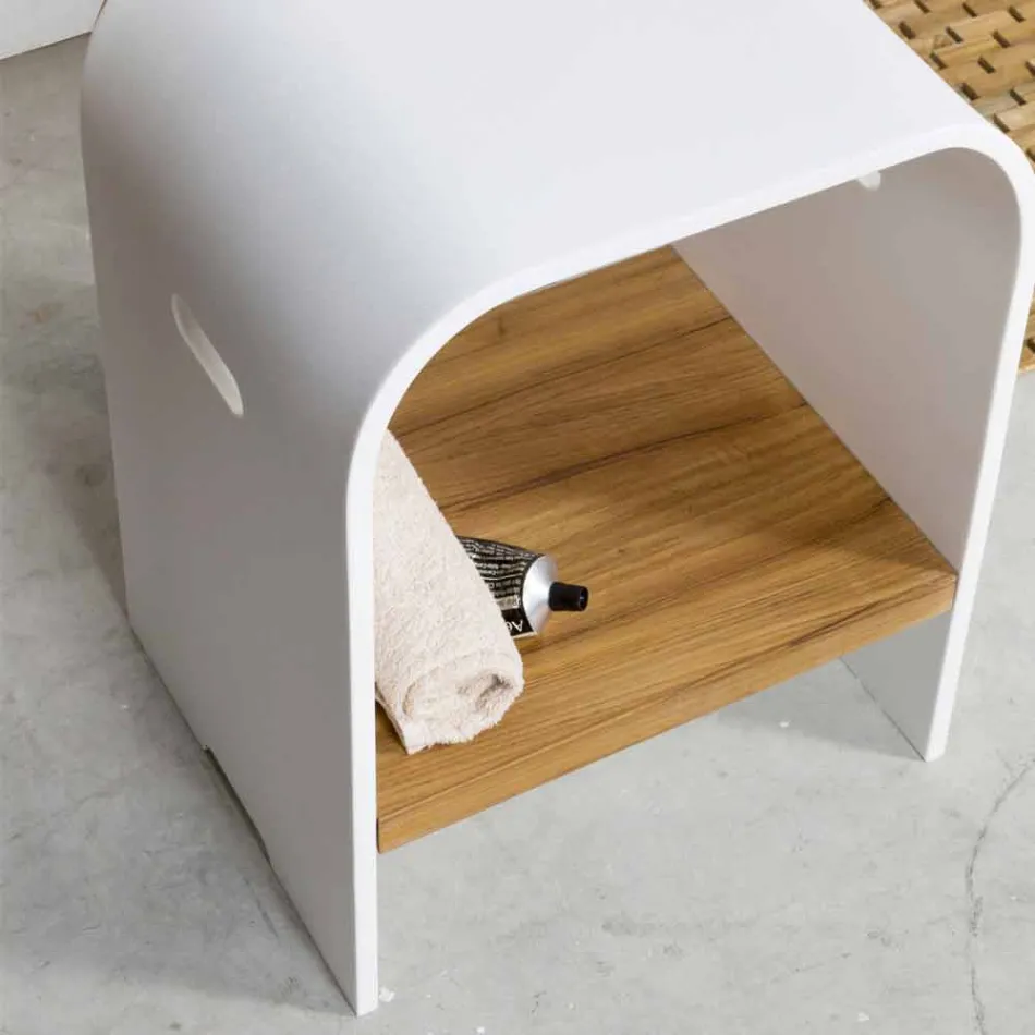 Composition 3 Hängende Badezimmermöbel mit Waschbecken aus weißem Harz - Dazzle Viadurini