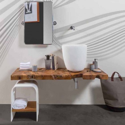 Composition 3 Hängende Badezimmermöbel mit Waschbecken aus weißem Harz - Dazzle Viadurini