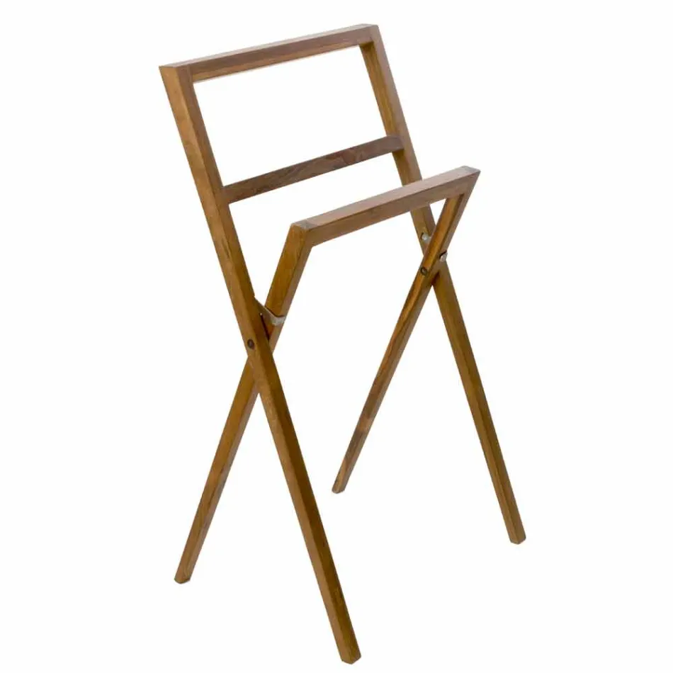 Composition 4 Badezimmermöbel aus Teakholz und verchromtem Stahl - Beatles Viadurini