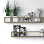 Zusammensetzung 5 freistehende Badezimmermöbel aus Metall, Ecolegno und Luxussteinzeug - Cizco Viadurini