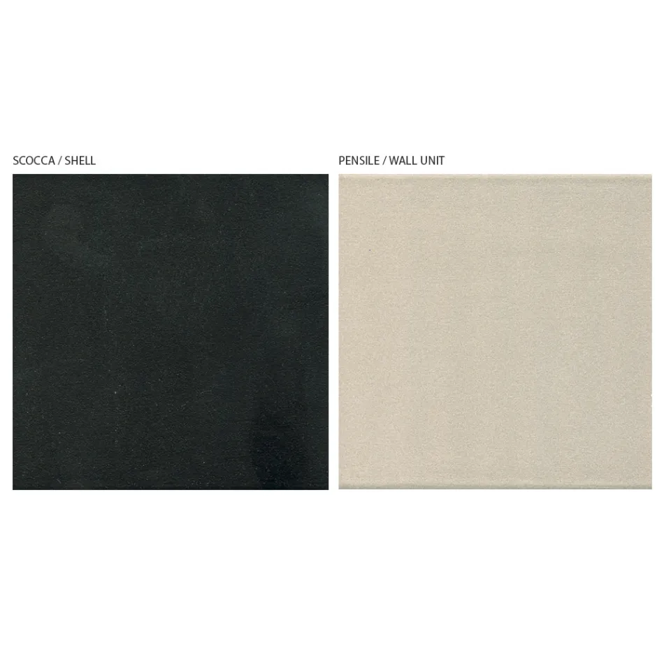 Moderne Wohnzimmerwandkomposition aus MDF, hergestellt in Italien – Linn Viadurini