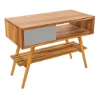 Graue Badezimmermöbel-Komposition mit Spiegel und Unterschrank - Sylviane Viadurini