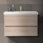 Abgehängte Badmöbelkomposition aus Eichenmelamin - Becky Viadurini