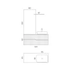 Weiße Badezimmerkomposition mit Spiegel und Regal, hergestellt in Italien – Ares Viadurini