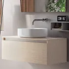 Badezimmerkomposition komplett mit Waschbecken, Spiegel und Sockel, hergestellt in Italien – Dream Viadurini