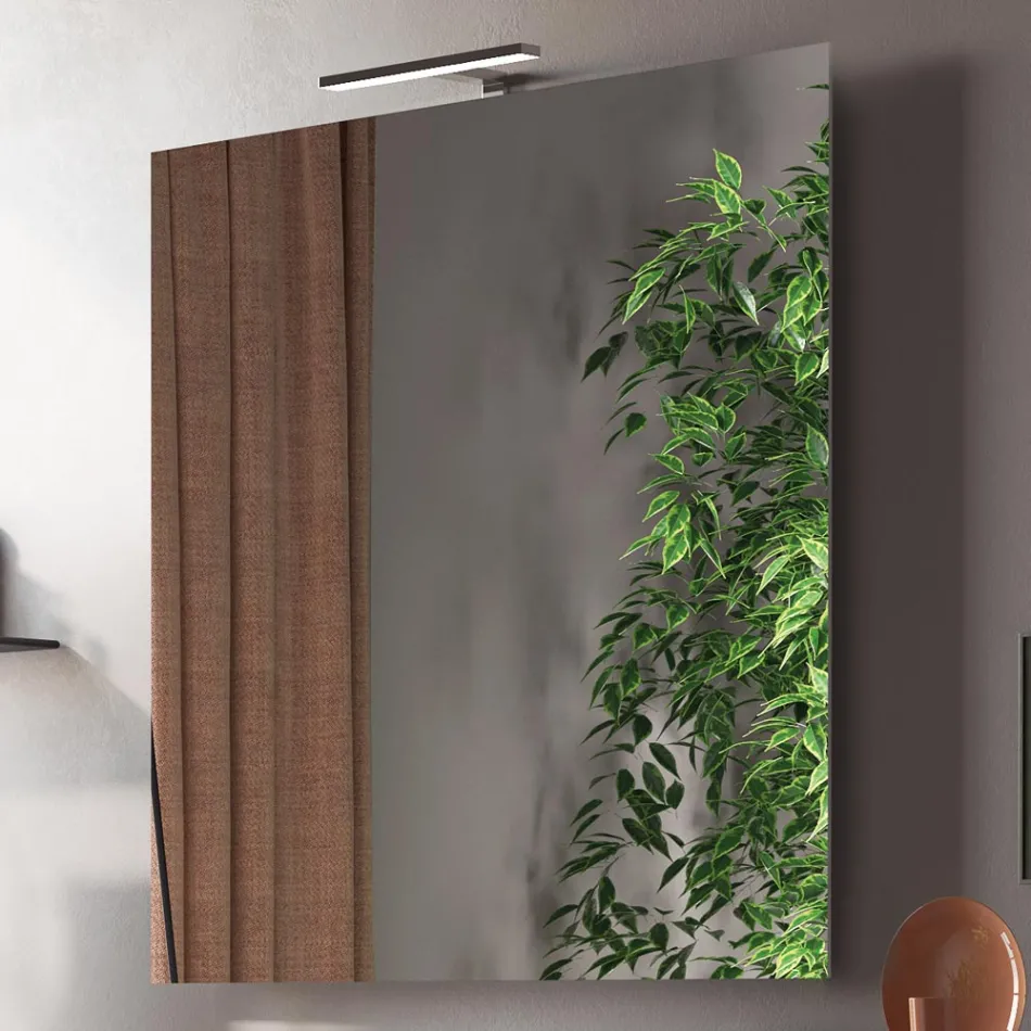 Badezimmerkomposition komplett mit Waschbecken, Spiegel und Sockel, hergestellt in Italien – Dream Viadurini