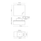 Badezimmerkomposition komplett mit Waschbecken, Spiegel und Sockel, hergestellt in Italien – Dream Viadurini