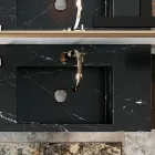 Badezimmerkomposition komplett mit Spiegel und Doppelwaschbecken, hergestellt in Italien – Palom Viadurini