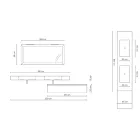 Badezimmerkomposition komplett mit Spiegel und Doppelwaschbecken, hergestellt in Italien – Palom Viadurini