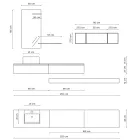 Badezimmerkomposition komplett mit Spiegel, Keramikwaschbecken, hergestellt in Italien – Palom Viadurini
