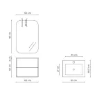 Badezimmerkomposition bestehend aus Spiegel und kratzfestem Sockel, hergestellt in Italien – Kilo Viadurini