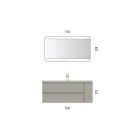 Badezimmer-Kombination inklusive Unterschrank mit 2 Schubladen und 1 Tür - Titan Viadurini