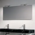 Badezimmer-Kombination mit 1 weißer Schublade, Spiegel und Marquina HPL-Regal - Velaria Viadurini