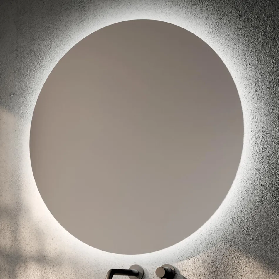 Badezimmer-Kombination mit 2 Schubladen, Spiegel und weißem Kunstharzwaschbecken – Magnolia Viadurini