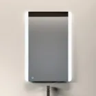 Badezimmer-Komposition mit 3 matten taubengrauen Schubladen, Spiegel und Waschbecken - Velaria Viadurini