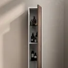 Badezimmer-Kombination mit 4 Schubladen in Rio-Eiche, Spiegel und Waschbecken - Velaria Viadurini