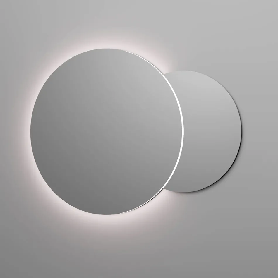 Badezimmer-Kombination mit 4 Schubladen in Rio-Eiche, Spiegel und Waschbecken - Velaria Viadurini