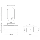 Badezimmerkomposition mit Sockel aus Havanna-Stein, Spiegel und Waschbecken, hergestellt in Italien – Kilos Viadurini