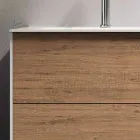 Badezimmerkomposition mit Sockel aus Honigeiche, Waschbecken und Spiegel, hergestellt in Italien – Kilos Viadurini