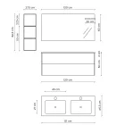 Badezimmerkomposition mit Sockel aus Honigeiche, Waschbecken und Spiegel, hergestellt in Italien – Kilos Viadurini