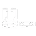 Badezimmerkomposition mit kratzfesten Untergründen und Waschbecken aus Kunstharz, hergestellt in Italien – Palom Viadurini