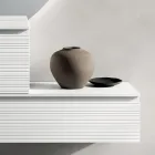 Badezimmer-Kombination mit Schubladen, Keramikwaschbecken und LED-Spiegel - Elios Viadurini