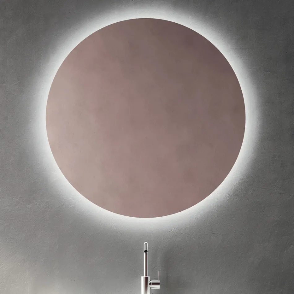 Badezimmer-Komposition mit puderrosa Schublade und Calacatta-Waschbecken - Elios Viadurini