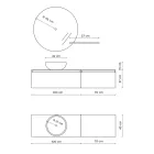 Badezimmerkomposition mit Waschbecken, Hängesockel und Spiegel Made in Italy – Dream Viadurini