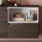 Badezimmerkomposition mit Keramikwaschbecken und Spiegel Made in Italy – Dream Viadurini