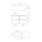 Badezimmerkomposition mit Keramikwaschbecken und Spiegel Made in Italy – Dream Viadurini