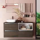 Badezimmerkomposition mit Keramikwaschbecken und Spiegel Made in Italy – Dream Viadurini