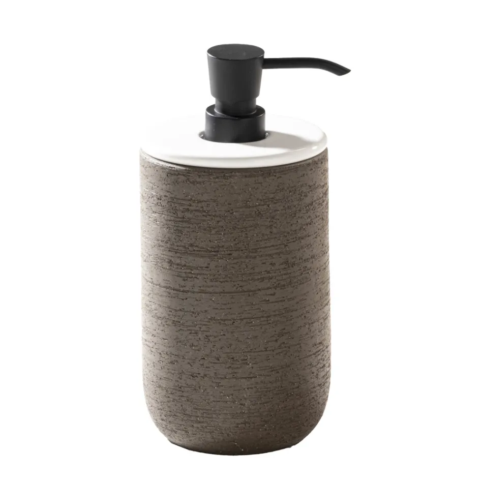 Badezimmerkomposition mit Teakholzschrank, Spiegel und Zubehör - Carolie Viadurini