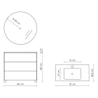 Badezimmer-Kombination mit Spiegel, Unterschrank und Kunstharz-Waschbecken, hergestellt in Italien - Kilos Viadurini