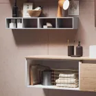 Badezimmerkomposition mit Spiegel mit integrierter Lampe, Waschbecken und Sockel – Dream Viadurini