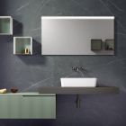 Badezimmerkomposition mit Spiegel und Metallwandschränken, hergestellt in Italien – Efesto Viadurini