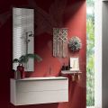 Badezimmerkomposition mit um 180° drehbarem Spiegel, Sockel und Waschbecken Made in Italy – Kilos