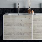Badezimmerkomposition mit Spiegel, Doppelwaschbecken und Sockel, hergestellt in Italien – Kilos Viadurini