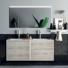 Badezimmerkomposition mit Spiegel, Doppelwaschbecken und Sockel, hergestellt in Italien – Kilos Viadurini