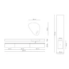 Badezimmerkomposition mit modernem Spiegel und Konsolenwaschbecken, hergestellt in Italien – Palom Viadurini