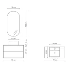 Badezimmerkomposition mit ovalem Spiegel, Sockel und Waschbecken, hergestellt in Italien – Kilos Viadurini